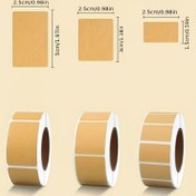 Resim 3 rulo kendinden yapışkanlı kraft kağıdı mühür etiketleri, elle yazılabilir ve kategorileme ve paketleme için kullanılabilir. 