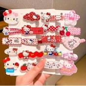 Resim 10pcs Sanrio for hello kitty Cute Cartoon Hair Clips, Sweet and Cute Plastic, Mixed Color Printing, for Friends, BFF, Birthday Gift 
