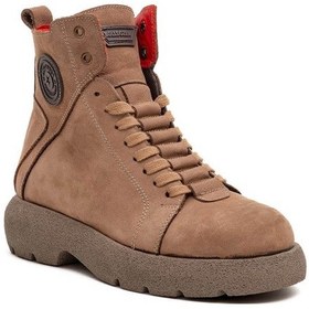 Resim Bulldozer Hakiki Deri Nubuk Vizon Kadın Bot & Bootie 260502 Vizon 