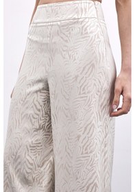 Resim Sateen Zebra Desenli Pantolon - Bej-135975 Bej 