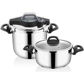 Resim Falez Vento 4+7 Lt Düdüklü Tencere Siyah 