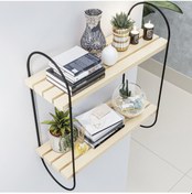 Resim Bino Bino Kitaplık Duvar Rafı Ahşap Salon Banyo Mutfak Rafı Lüks Ahşap 