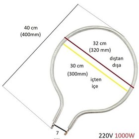 Resim Akel Büyük Davul Fırın Rezistansı 1000 W Ölçülere Dikkat Ediniz - 551842013 