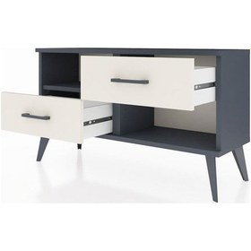 Resim Arges Şifonyer Tek Raflı 2 Çekmeceli 88x30x48 Antrasit-antrasit/aytaşı Antrasit/aytaşı 