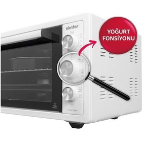 Resim Simfer 4262 Beyaz 42 LT Turbo Fan Piliç Çevirme Mini/Midi Fırın - 6 Fonksiyon,Yoğurt Yapma, Buz Çözme & İç Aydınlatma 
