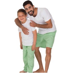 Resim The Don Aile Beyaz-Yeşil Kareli Erkek Çocuk Pijama Takımı (9-14 Y 
