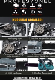 Resim ASSUR 25cc Mini Benzinli Testere Ağaç Odun Dal Budama Ve Kesme Testeresi Hızar Motoru 