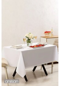 Resim Beyaz Leke Tutmaz Masa Örtüsü 75x120 Dayanıklı Ve Kolay Temizlenebilir Şık Masa Örtüsü Seçenekleri Beyaz 