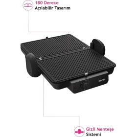 Resim Altus AL-2213 G Tost Makinesi 1000 W Güç Gri Alüminyum Plaka ile Çıkarılabilir ve Kilitleme Mandalı 
