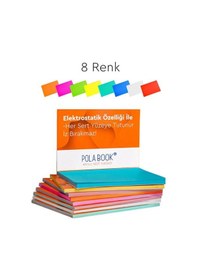 Resim Elektrostatik Yapışkanlı Akıllı Not Kağıdı Seti 7x10 Cm 50 Sayfa Pratik Ofis Not Defteri 8 Renk Çok Renkli 