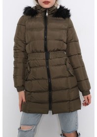 Resim Kemerli Şişme Mont Haki - 6117.1555. Haki 