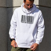 Resim Barkod Tasarımlı Kapşonlu Sweatshirt 