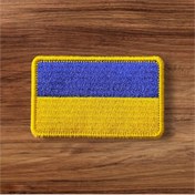 Resim Ex Patch Ukrayna Bayrağı Nakış Patch Peç Arma 8 X 5 Cm 