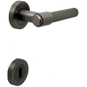 Resim Punch Mat Skoç Füme Rozetli Oda Kapı Kolu 5 Takım 