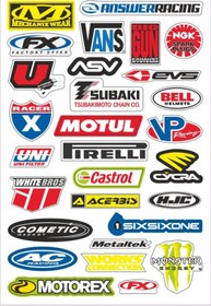 Resim RVT Design Sponsor Motosiklet Bisiklet Araç Sticker Seti 
