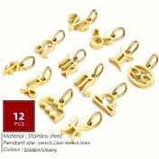 Resim 12 Adet Zodyak Burcu Charm Seti, 14 Ayar Altın Kaplamalı 316 Paslanmaz Çelik, DIY Takı Yapımı İçin Basit Stilli Kolye, Günlük Giyim Kolye ve Bileklik Aksesuarları, Tüm Mevsimlere Uygun 