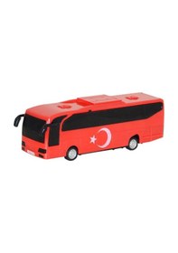 Resim 23 Cm Türk Bayraklı Sürtmeli Oyuncak Otobüs 