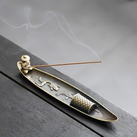 Resim 1 adet Vintage Balıkçılık Metal Alaşım Tutucu - Zarif Ejderha Tasarımı, Ev ve Çay Sövgüsü Kullanımı için Mükemmel, Kokulu Çubuklar Yakmak için İdeal, Çay Sövgüsü Aksesuarı | Zarif Ejderha Tasarımı | Dayanıklı Metal 