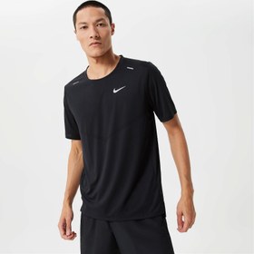 Resim Nike Dri-Fit Rise 365 Erkek Siyah T-Shirt 