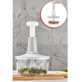 Resim Megaw Çelik Bıçaklı Basmalı El Rondosu Rende Pratik Bas Kes Doğrayıcı Blender 