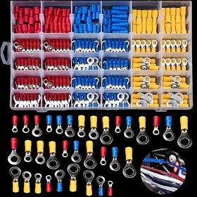 Resim 102 Parça/Kutu Evrensel Yalıtımlı İzoleli Kablo Bağlantısı, Çene Halkasını Şekillendirme Seti, Otomotiv ve Denizcilik Tesisatlar için - Șarjsız Dahil Olmak Üz, Ýüklemezden Önce Kontrol Edilen, ýokary Geç iletkenlik Terminaleri Pirinaşly Elektrik Baglaňyklari Göni Birlestiriş ýerleri, ýylmanmaq üzegek terminaler, ýaly metal termianller deniz ýolagaz teknisenleri ýa elektron kontraktörle 