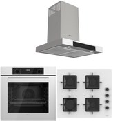 Resim Ferre WHITE PLUS SERİSİ 3LÜ CAM ANKASTRE SET (QBL63CB-SS206-D101) 