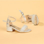 Resim Kiko 765 Çatlak Günlük Kız Çocuk 3 Cm Topuk Sandalet Ayakkabı Güm Gümüş 