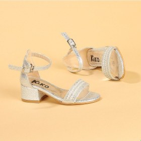 Resim Kiko 765 Çatlak Günlük Kız Çocuk 3 Cm Topuk Sandalet Ayakkabı Güm Gümüş 