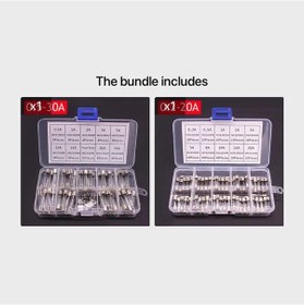 Resim Chuangyinshop 72 Parça 100 Parça Hızlı Atan Cam Tüp Sigorta Seti 0.2a 20a 30a 5x20mm 6x30mm 