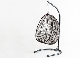 Resim Deco Modern Salıncak - Kahve İp - Krem Zebra Kumaş 