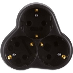 Resim VİKO Viko 3lü (ÜÇLÜ) Yonca Golyat Fiş Priz Siyah (2 ADET) 