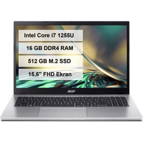 Resim ACER Aspire 3 A315-59-79U8 Intel Core i7 1255U 16GB 512GB SSD Freedos 15.6" FHD NX.K6TEY.005 