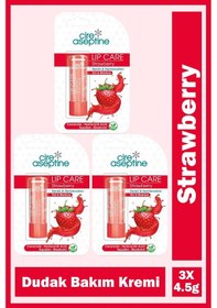 Resim Cire Aseptine Lip Care Strawberry Renkli Dudak Bakım Kremi 4,5 Gr 3 Adet 