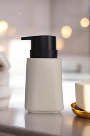 Resim New Max Premium Serisi 300 ML Sıvı Sabunluk Pompalı Mermer Desenli Seramik Sıvı Sabunluk Dispencer Bej 