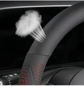 Resim Pazly Pu Deri Direksiyon Kılıfı Nefes Alabilir Şık Tasarım Tüm Mevsimler İçin Siyah D Tipi 38cm Siyah 