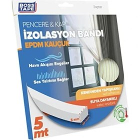 Resim Esranın Dünyası Epdm Kauçuk Pencere Kapi Izolasyon Bandi, 5mm x 15MM x 5mt Boyut, Beyaz 