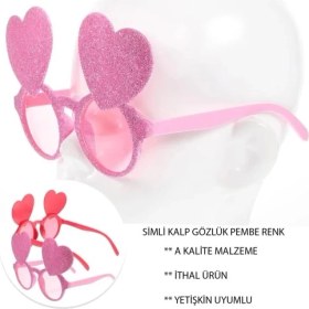 Resim MCM Group Pembe Renk Sim Işlenmiş Kalp Figürlü Parti Gözlüğü 