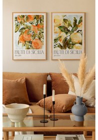 Resim 2 Parça Ahşap Çerçeve Görünümlü Mdf Tablo Seti 20x30 Cm - Model 1 - Ersy2mdfmodel1 