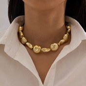 Resim 1 Adet Vintage KC Altın Kaplama Düzensiz Oval Boncuklu Kolye Kadınlar İçin - Dans Etkinlikleri, Toplantılar & Yıl Boyu Kullanım için Şık Parti Takısı Hediyesi, Lüks Görünüm 