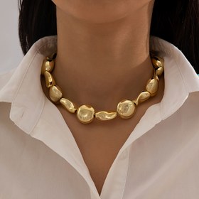 Resim 1 Adet Vintage KC Altın Kaplama Düzensiz Oval Boncuklu Kolye Kadınlar İçin - Dans Etkinlikleri, Toplantılar & Yıl Boyu Kullanım için Şık Parti Takısı Hediyesi, Lüks Görünüm 