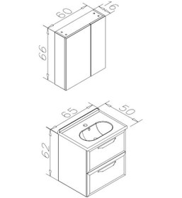 Resim Orka Nuvola 65 Cm Mdf Parlak Gri Banyo Dolabı Takımı Gri 