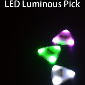 Resim PICKPAL LED Işıklı Gitar Plekti - Dokunmatik Aktive Edilen, 3 Renkli Işık (Beyaz/Yeşil/Pembe), Düşük Güç Tüketimi, Uzun Ömürlü Pil Yaşamı, Elektrik ve Akustik Gitarlar için Dayanıklı PC Malzeme, Müzik Aletleri İçin Plekto 
