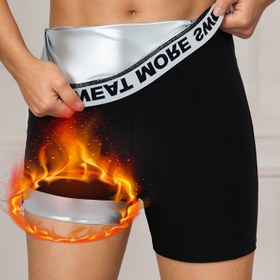 Resim 1 adet Erkek Yüksek Bel Sauna Şortu - Dar Kesim, Arttırılmış Ter, Koşu ve Spor Salonu Egzersiz Şortları ile Isıya Dayanıklı Teknoloji, Spor ve Fitness için İdeal, Düz Renk, Tüm Mevsim Konforu, Spor Salonu Giyimi | Dar Kesim Şortları | Isıya Dayanıklı Malzeme 