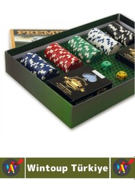 Resim Luxery Texas Holdem Casino Blackjack 100 Poker Çipi 2 İskambil Kağıdı Premium Kutu Poker Oyunu Seti 
