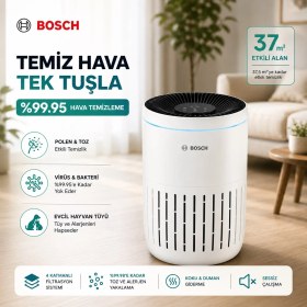Resim Bosch 37,5 M² Hepa Aktif Karbon Hava Temizleyici Cihaz Sessiz Beyaz Günlük Kullanım 