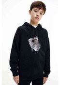 Resim Billie Eilish Logosu Blosh Baskılı Unisex Çocuk Kapüşonlu Sweat (528780537) 