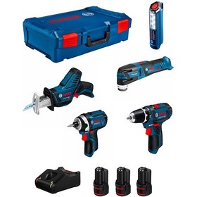 Resim Bosch Kit 0615990N1D (GSR 12V-15 + GOP 12V-28 + GDR 12V-105+GSA 12V-14+GLI 12V-300 + 3 x 2,0 Ah + GAL 12V-40+L-Boxx XL) 