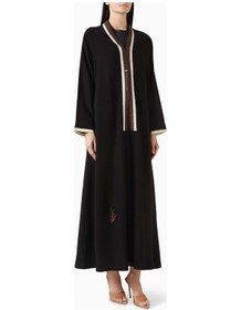 Resim Lava Design Modern Ve Şık Uzun Kollu Abaya Bütünleyici Detaylarla Zarif Görünüm Sunuyor Siyah 