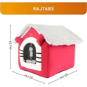 Resim Katlanabilir Kedi Evi Ve Küçük Irk Köpek Yatağı, Fermuarlı 