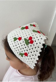 Resim EMKSHOP Kiraz Figürlü El Örgüsü Çocuk Bandana 